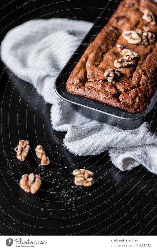 Banana bread without extra fat and sugar Food Vegetable Dough Baked goods Nutrition Breakfast To have a coffee Organic produce Vegetarian diet Healthy