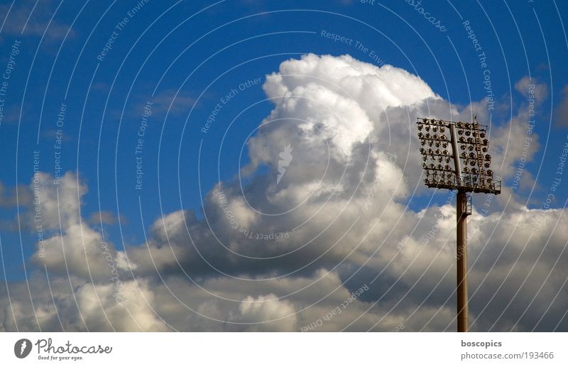 Saturday Leisure and hobbies Ball sports Sporting Complex Football pitch Stadium Sky Clouds Joy Success Moody National league Championship Colour photo