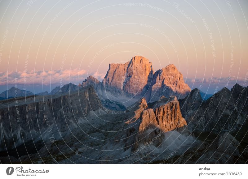 sunrise in the dolomites Vacation & Travel Tourism Trip Adventure Far-off places Freedom Expedition Mountain Hiking Nature Landscape Cloudless sky Clouds
