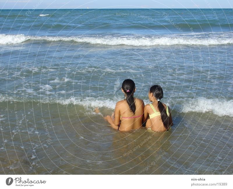 splashing Beach Ocean Girl Italy Vacation & Travel Relaxation Woman Water Sun Swimming & Bathing