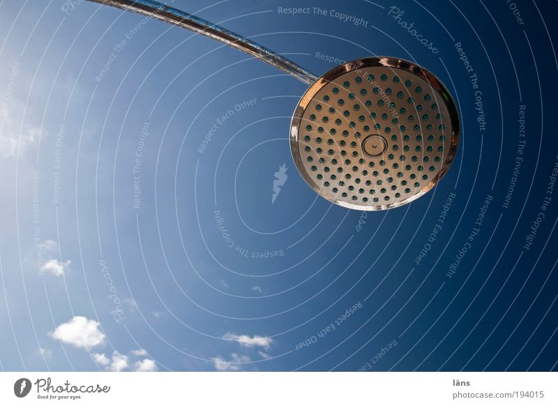 rainmaker Senses Shower (Installation) Shower head Above Round Heavenly Sky Clouds Colour photo Exterior shot Deserted Copy Space left Copy Space bottom Day