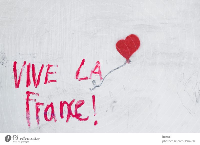 Long live France [heart] House (Residential Structure) Wall (barrier) Wall (building) Facade saying Figure of speech Graffiti Mural painting Art Draw Happiness