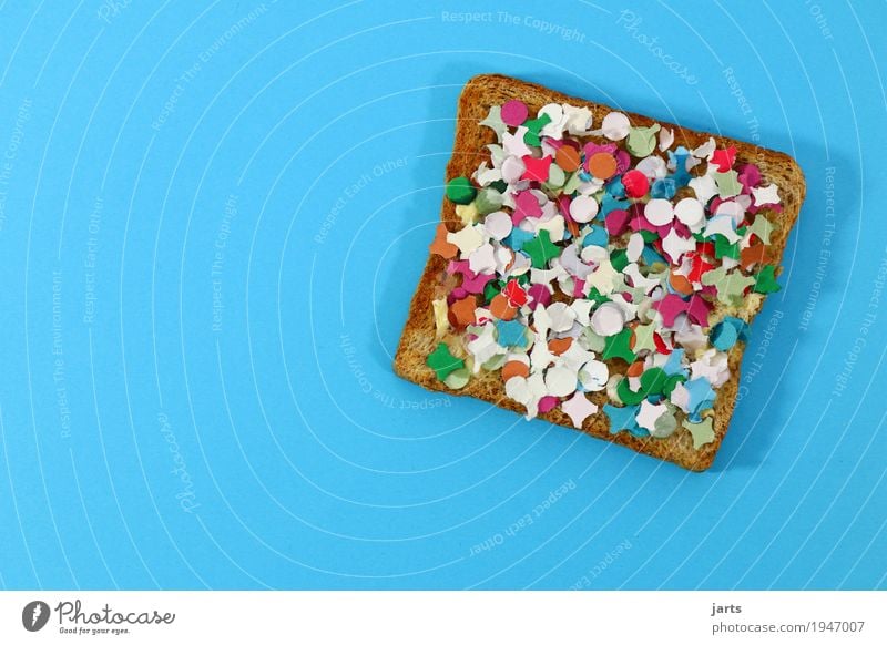happy breakfast Food Bread Party Event Eating Crazy Toast Confetti Breakfast Colour photo Multicoloured Interior shot Studio shot Deserted Copy Space left
