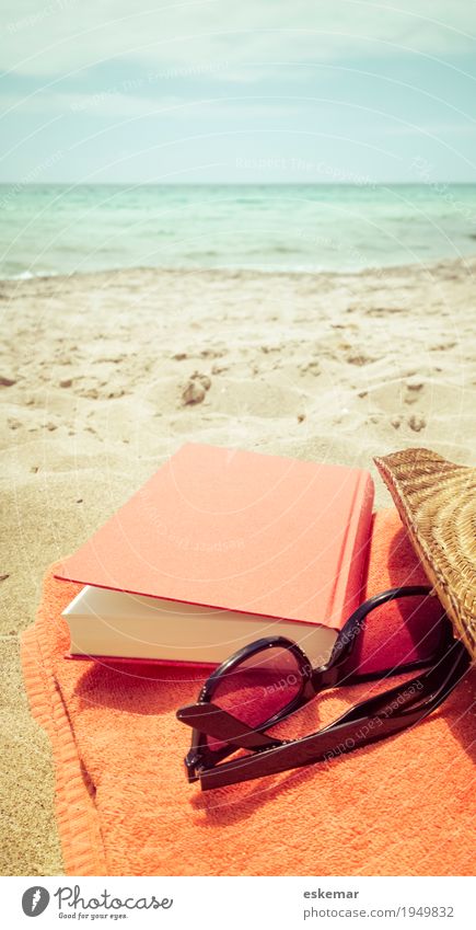 beach Relaxation Calm Reading Vacation & Travel Tourism Summer Summer vacation Sun Sunbathing Beach Ocean Island Waves Book Sand Water Formentera