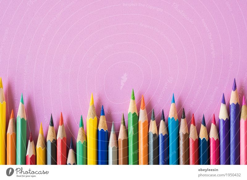 coloring pencils on a pink background Lifestyle Style Design Art Artist Colour photo Multicoloured Studio shot Close-up Detail Macro (Extreme close-up) Morning