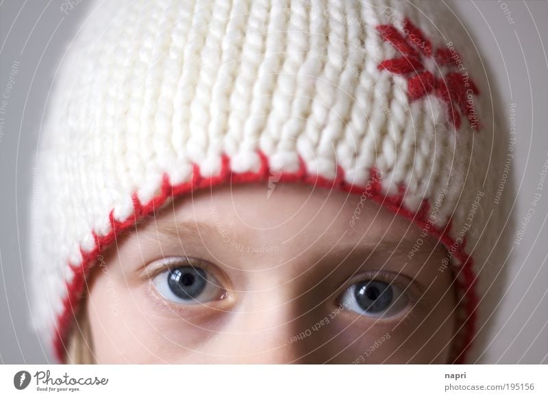 Not without my hat. Feminine Girl Infancy Head Eyes 1 Human being 8 - 13 years Child Cap Looking Natural Cute Safety Protection Safety (feeling of) Uniqueness