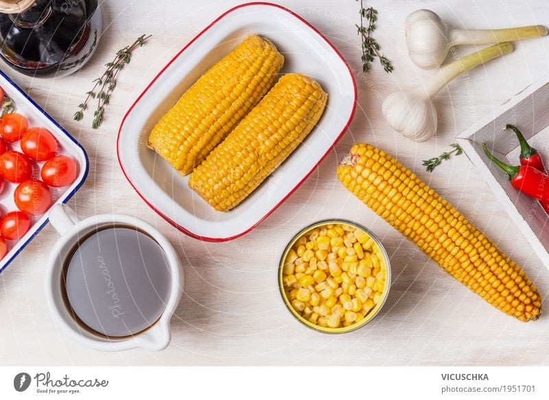 Ingredients for corn soup Food Vegetable Grain Soup Stew Herbs and spices Lunch Dinner Organic produce Vegetarian diet Diet Crockery Bowl Style Healthy