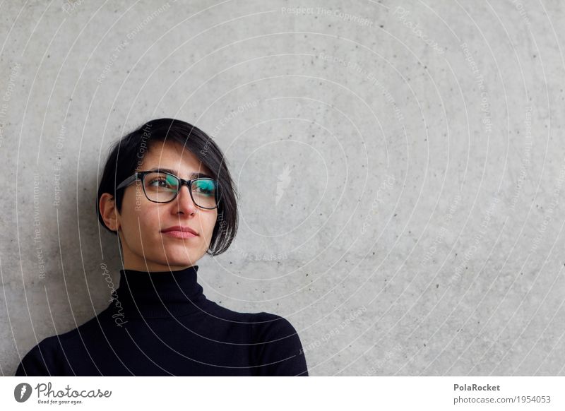 #A# Woman with a future 1 Human being Future Career Forward-looking Dream of the future Phenomenon Force Eyeglasses Decent Concrete wall Perspective