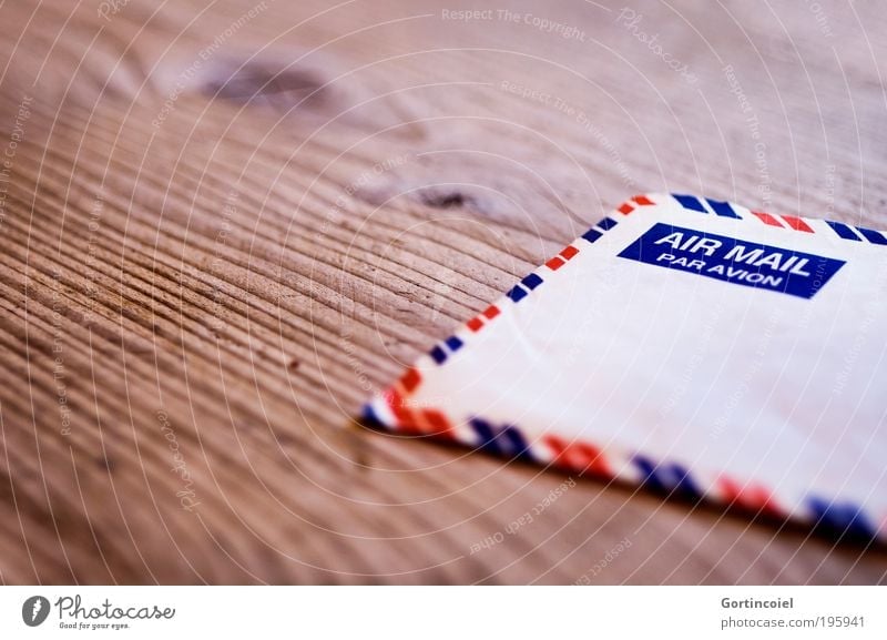 air mail Stripe Retro Letter (Mail) Information Airmail Communicate Means of communication Write Envelope (Mail) Contact Transmit Sender Addressee
