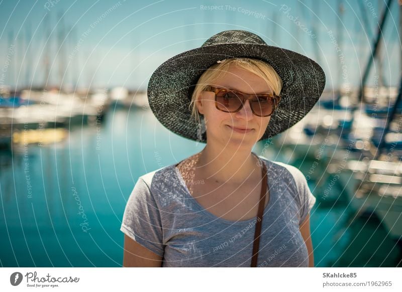Woman on vacation - in front of yachts Lifestyle Luxury Joy Happy Vacation & Travel Tourism Adventure Sightseeing Cruise Summer Summer vacation Sun Ocean Island