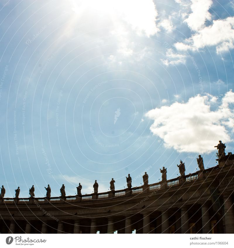 sacred Sky Clouds Sun Summer Beautiful weather Rome Italy Capital city Church Dome Manmade structures Architecture Tourist Attraction Peter's square