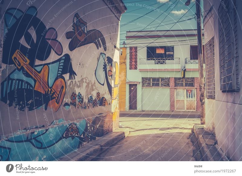 Camaguey City trip House (Residential Structure) Art Culture Town Outskirts Old town Facade Cat Graffiti Poverty Dirty Happiness Cute Retro Past Transience