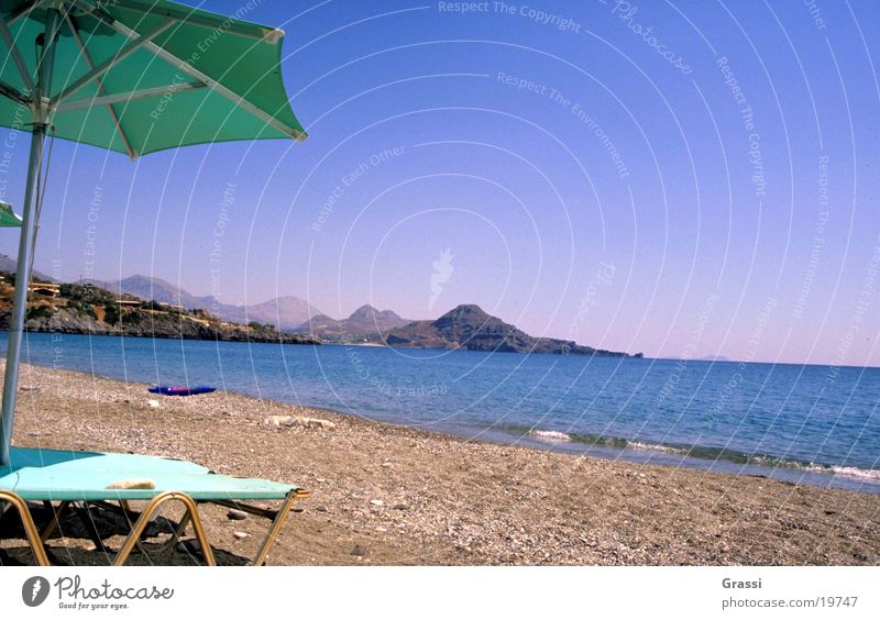 beach Greece Crete Beach Ocean Deploy Vacation & Travel Reading Couch Sun Sunshade Hot Surf Air Salty Warmth Comfortable Europe