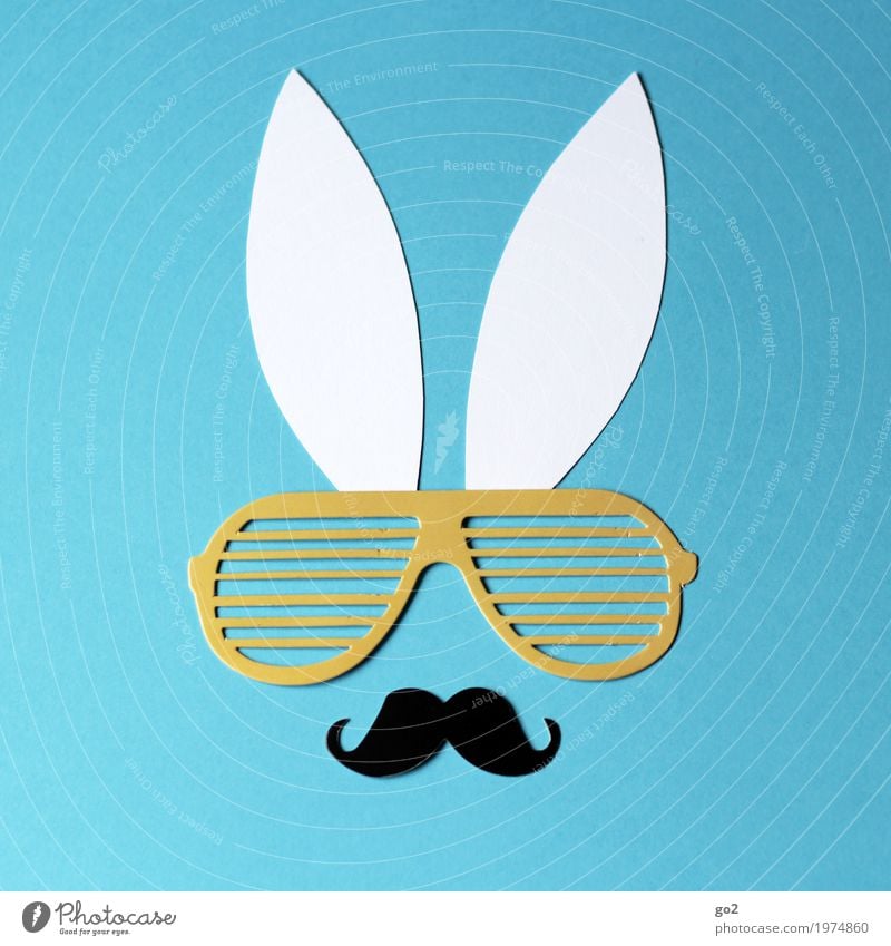 macho bunny Handicraft Easter Spring Moustache Animal Animal face Hare & Rabbit & Bunny Ear 1 Decoration Eyeglasses Paper Sign Esthetic Happiness Funny Cliche