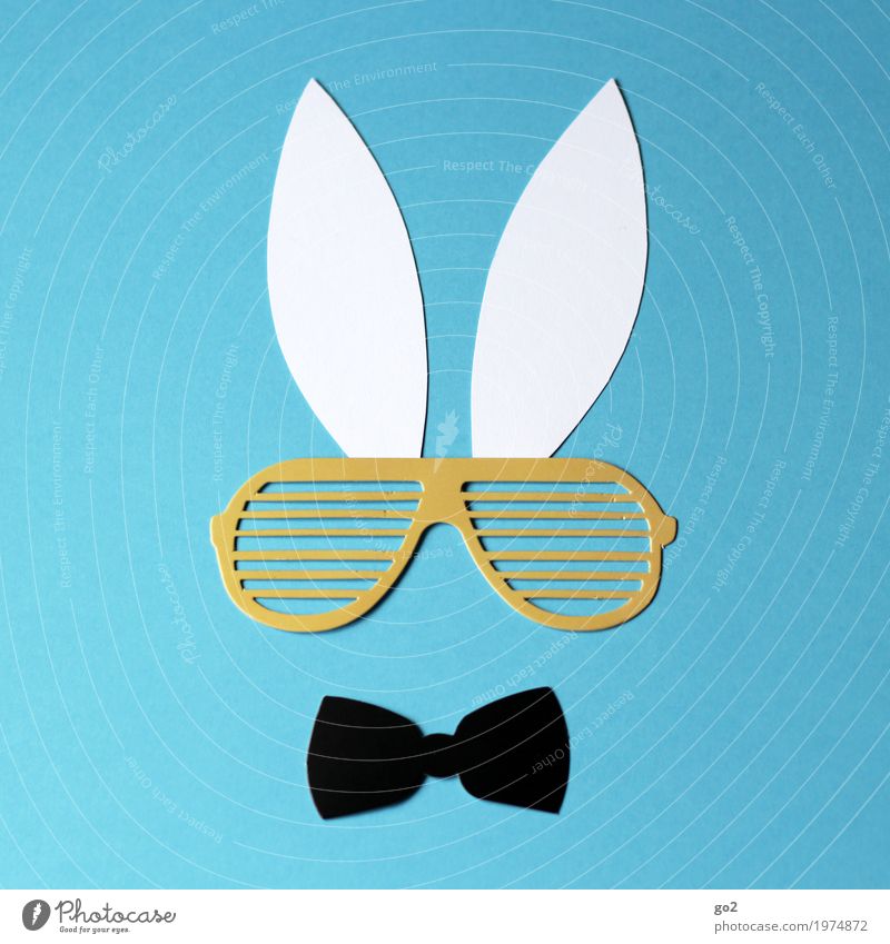 Hugh Handicraft Easter Bow tie Sunglasses Animal face Hare & Rabbit & Bunny Ear Paper Esthetic Simple Funny Cliche Cool (slang) Creativity