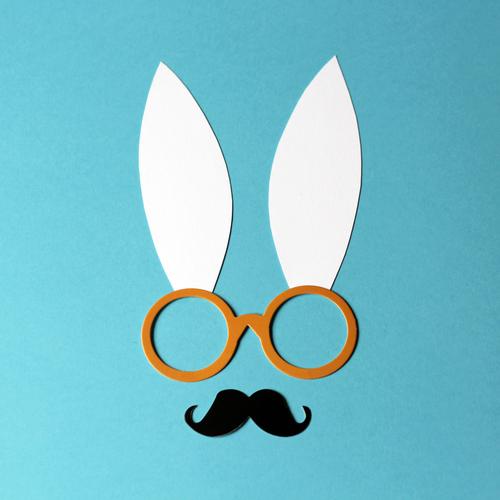 Professor Hase Leisure and hobbies Handicraft Easter Eyeglasses Moustache Animal face Hare & Rabbit & Bunny Ear Paper Decoration Exceptional Uniqueness Funny