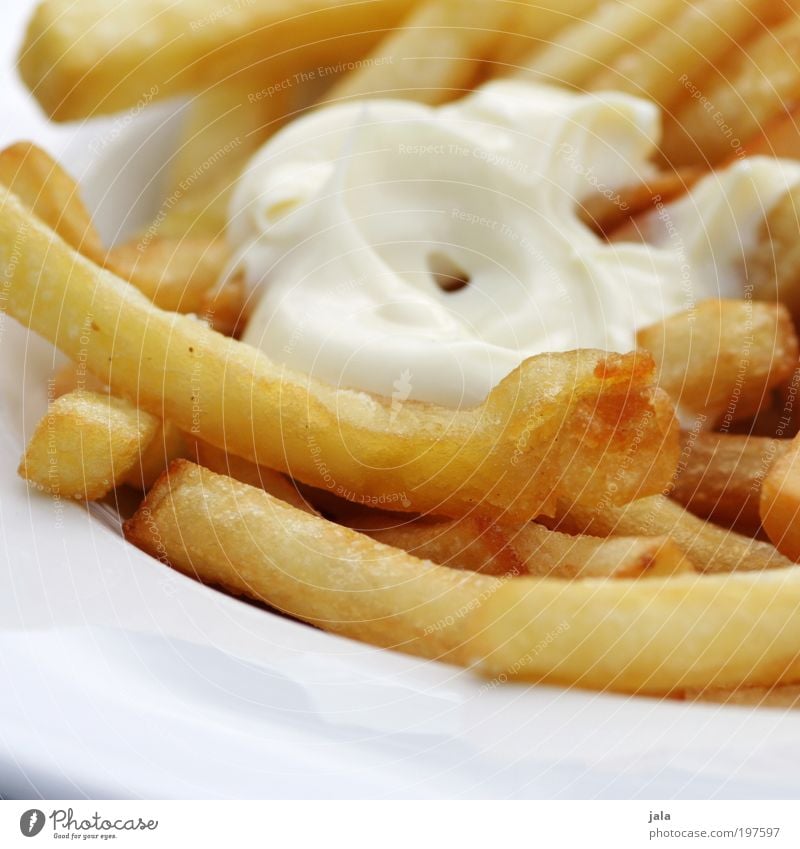 chips with majo [LUsertreffen 04|10] Food Mayonnaise French fries Lunch Fast food Plate Good Hot Fat Crisp Delicious Colour photo Exterior shot Day Nutrition