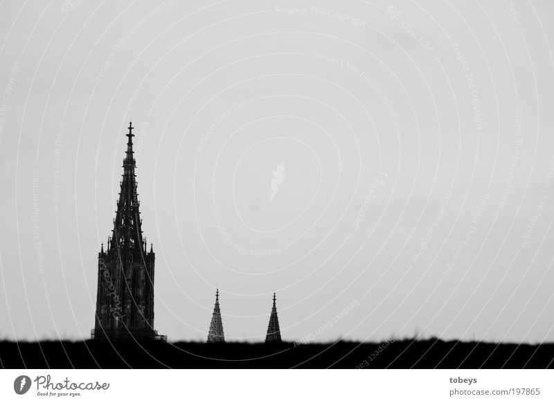cathedrals Town Church Dome Manmade structures Old Ulm Tower Hill Horizon Religion and faith House of worship Safe haven Think Münster Point Spire