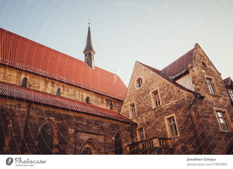 Ursuline monastery Erfurt II Winter Capital city Downtown Old town Religion and faith Church Tower Manmade structures Building Architecture Facade Roof
