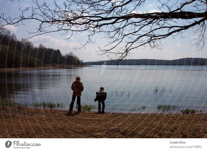 Children at the lake France Vosges Mountains Still Life Lake Calm Moody Spring Vacation & Travel Plain Europe Landscape Nature