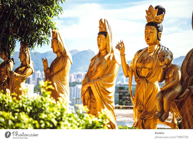 Temple in Hong Kong Beautiful Face Vacation & Travel Tourism Decoration Art Culture Architecture Monument Street Lanes & trails Exceptional Bright Yellow Gold