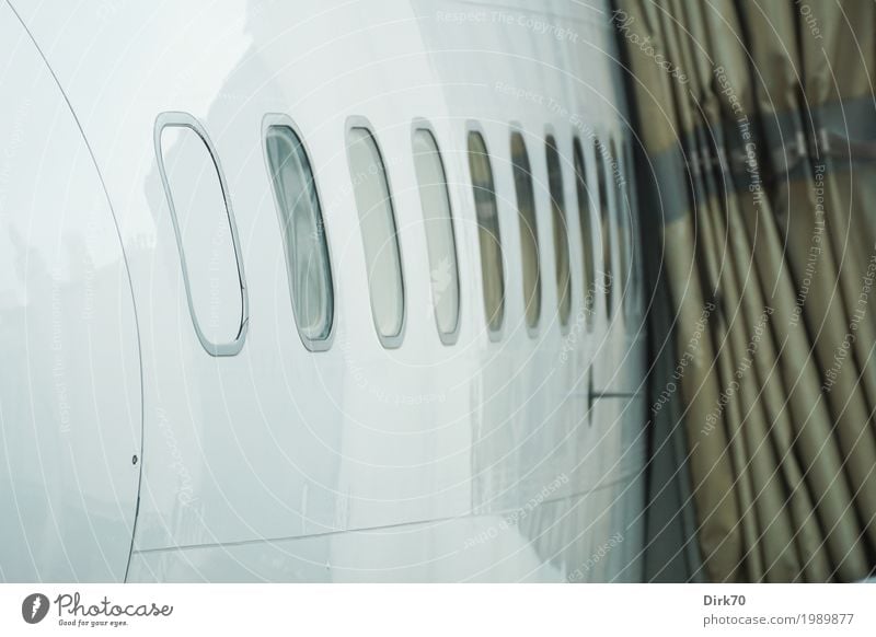 Ready for boarding. Vacation & Travel Aviation Technology High-tech Transport Means of transport Airplane Passenger plane Airport Airfield Airplane window