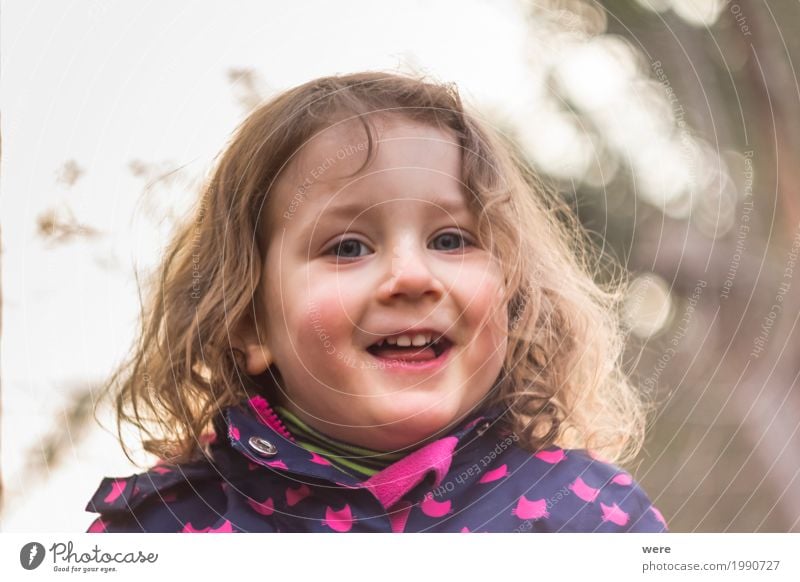Happy child with soft bokeh background Playing Human being Feminine Toddler Girl Infancy 1 3 - 8 years Child Smiling Happiness Fresh Healthy Cute Joy Life