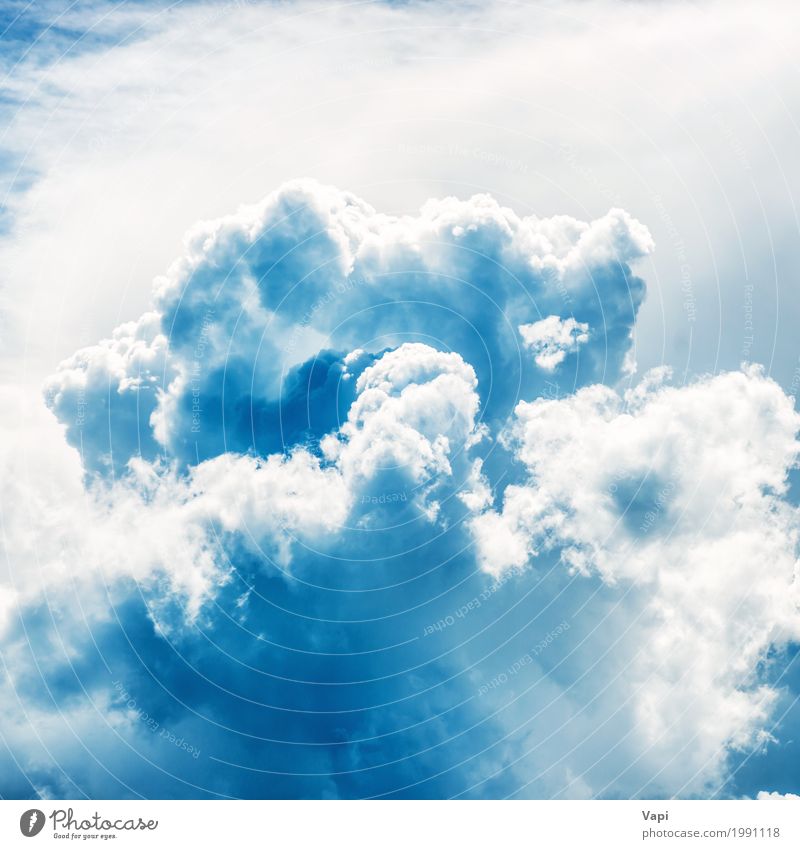 White fluffy clouds on blue sky Vacation & Travel Freedom Summer Wallpaper Environment Nature Landscape Sky Clouds Storm clouds Climate Climate change Weather
