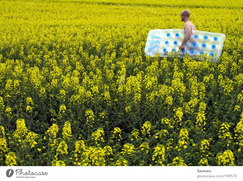 rapeseed Human being Masculine Man Adults 1 Movement To enjoy Exceptional Infinity Funny Nerdy Crazy Contentment Joie de vivre (Vitality) Longing Wanderlust