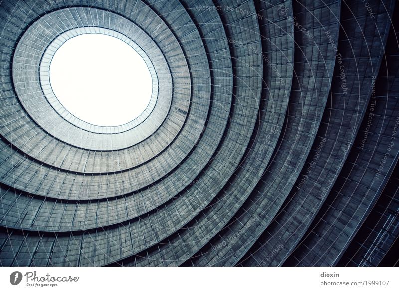inside the cooling tower [2] Industrial plant Factory Manmade structures Building Architecture Cooling tower Old Authentic Exceptional Gigantic Large Tall Round