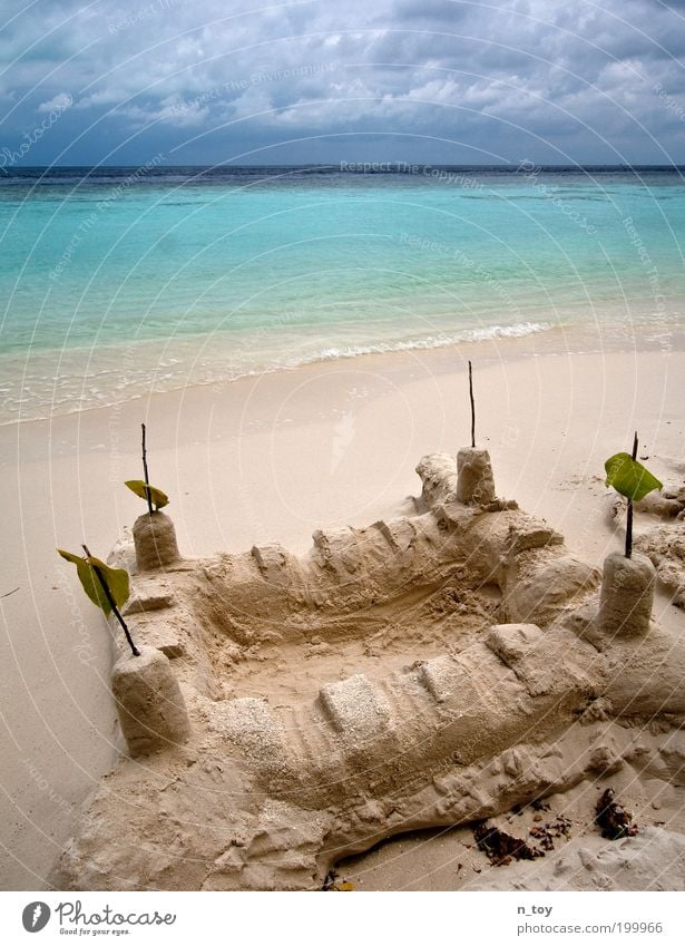 sandcastle Well-being Contentment Relaxation Calm Playing Vacation & Travel Trip Summer Summer vacation Beach Ocean Island Environment Nature Landscape Sand