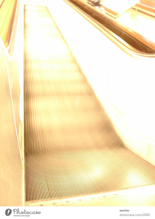 escalator Escalator Underground Stuttgart Long exposure Orange Movement