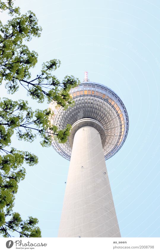 Television tower in spring Lifestyle Design Tourism Sightseeing City trip Berlin Germany Europe Tower Manmade structures Architecture Stone Glass Sign Landmark