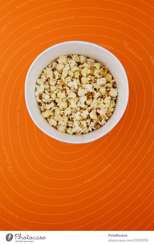 #A# Popcorn Cinema Art Esthetic Motion picture Movie theater program Orange Unhealthy Delicious Snack Snackbar Sweet Candy Sweet shop Candy stand Fast food