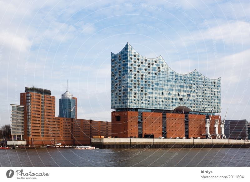 Elbphilharmonie and Speicherstadt Vacation & Travel Sightseeing City trip Architecture Culture Sky Beautiful weather River Elbe Hamburg Port City Harbour
