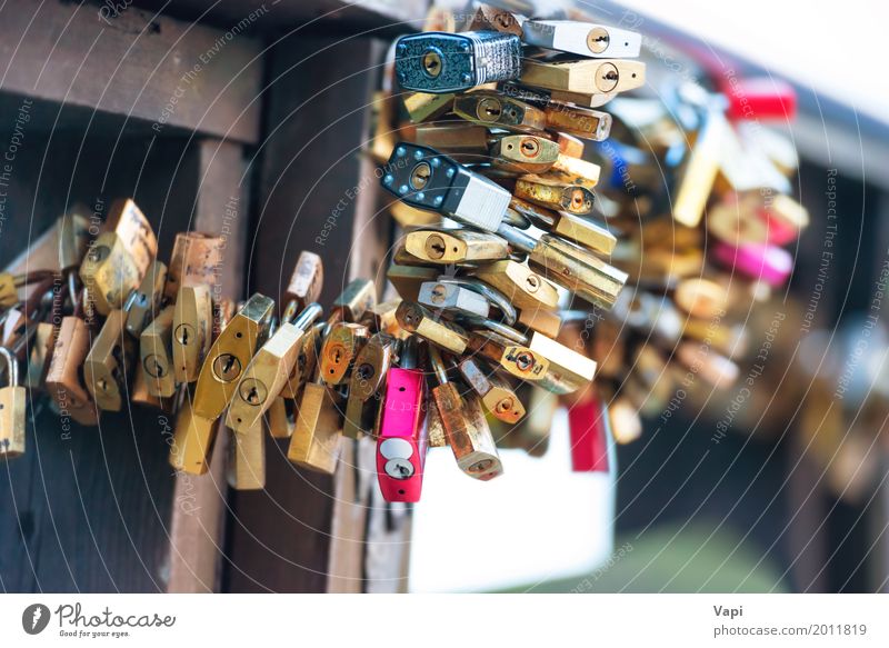 Many love locks on the bridge Vacation & Travel Tourism Trip Sightseeing Wedding Life Art Exhibition Culture Youth culture Subculture Sunlight Small Town