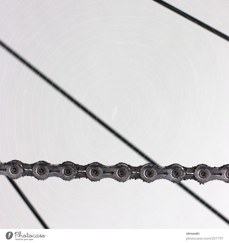 Had, had bicycle chain Bicycle Bicycle chain Spokes Technology Means of transport Performance Logistics Subdued colour Interior shot Abstract Pattern