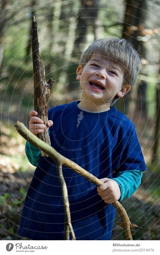 forest fun Trip Human being Masculine Child Toddler Boy (child) 1 1 - 3 years Environment Nature Landscape Spring Beautiful weather Tree Forest To hold on