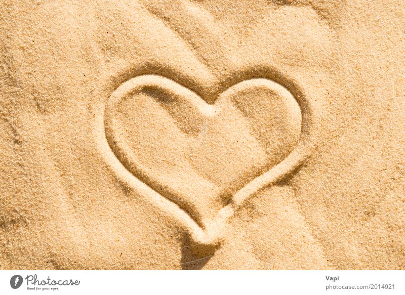 Heart sign Health care Relaxation Summer Beach Island Wedding Nature Sand Love Yellow Orange Romance Peace holiday drawing background romantic valentine