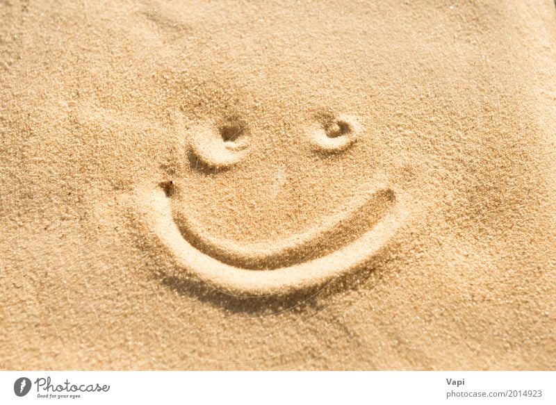 Smile sign Style Joy Happy Beautiful Face Health care Wellness Life Summer Beach Wallpaper Human being Art Nature Sand Signs and labeling Smiling Happiness