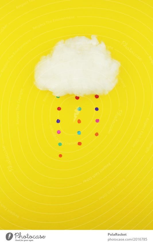#S# Confetti rain straight Weather Rain Happy Yellow Point Multicoloured Clouds Absorbent cotton Storm Creativity Colour photo Deserted Artificial light