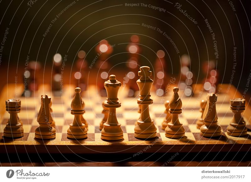 Chess II Board game Think Playing Astute Concentrate Planning Tactics Chess piece Figure Army Theater of war pawn sacrifice Colour photo Interior shot