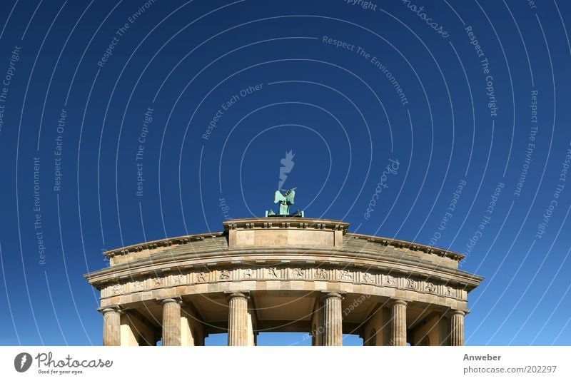 Brandenburg Gate Vacation & Travel Tourism Sightseeing City trip Sculpture Culture Sky Cloudless sky Beautiful weather Berlin Downtown Berlin Germany Europe