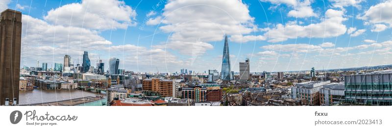 Panorama of London Vacation & Travel Tourism City trip England Europe Town Capital city Downtown Skyline High-rise Bank building Industrial plant Church Bridge