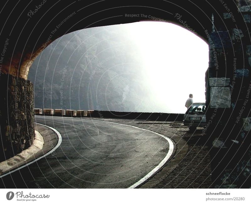 Rock tunnels on the coast of Tenerife Driving Coast Europe Street Car