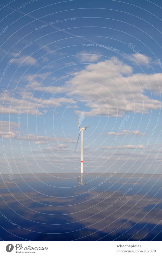 Wind Turbine Wind Turbine Technology Energy industry Renewable energy Wind energy plant Energy crisis Environment Air Sky Clouds Climate Climate change Blue