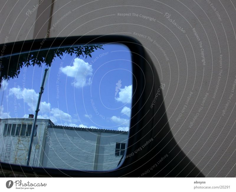 Bluesky_Reflection Clouds Light Wall (building) Mirror Photographic technology Sky reflection Car Sun