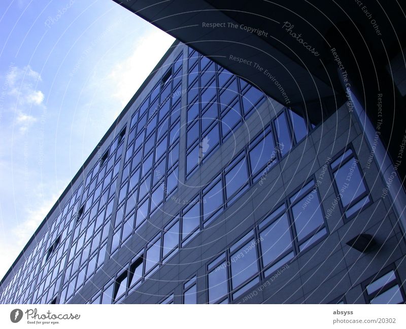 View Angle Building Stuttgart Window Architecture Modern Sky Blue Sun Beautiful weather Glass reflection