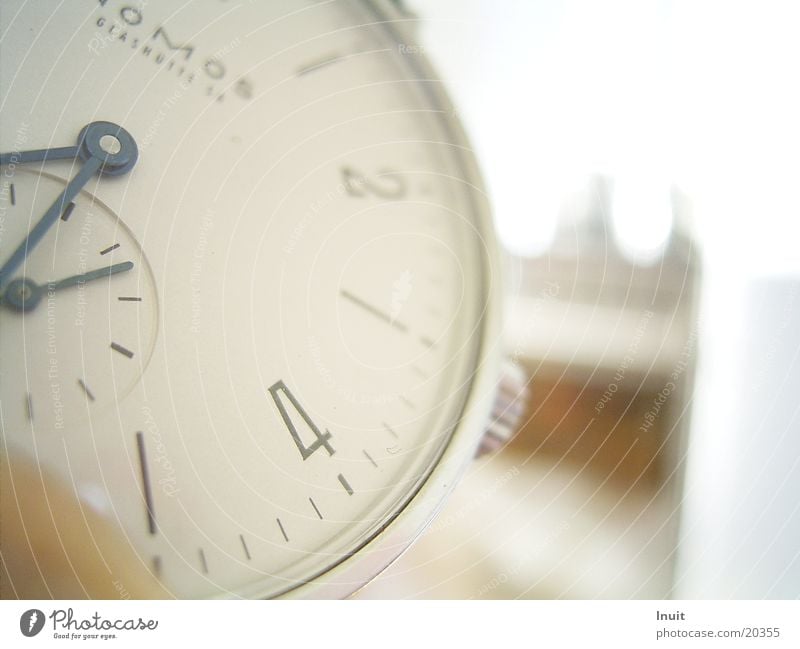 Clock 01 Wristwatch Time Glassworks Electrical equipment Technology Close-up NOMOS