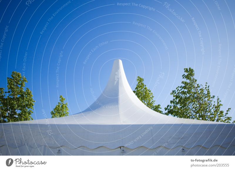 summer ski jump Lifestyle Garden Event Tent Tarpaulin Tent camp Roof Feasts & Celebrations Nature Sky Spring Summer Beautiful weather Warmth Tree Plastic Line